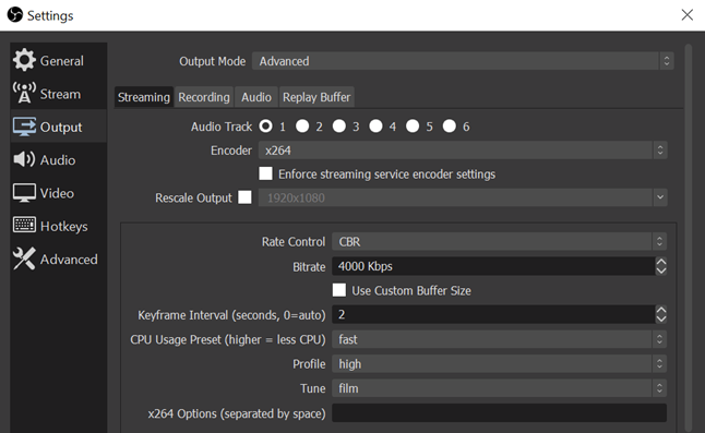 switcher studio bitrate