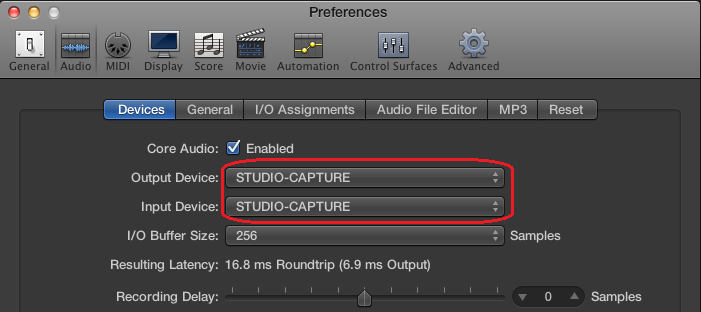 STUDIO-CAPTURE, UA-1610: Logic Pro X Audio Setup and Recording